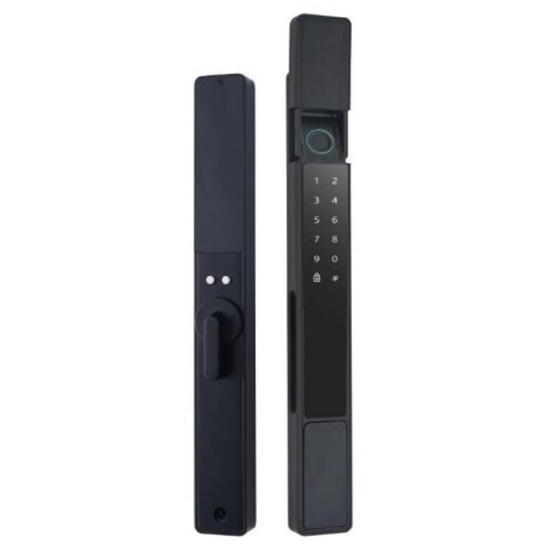 Замок смарт електронний на вхідні двері із замком ХХ85 із моторним обертанням ручки та мех.ключем на циліндр