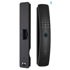 Замок смарт електронний на вхідні двері із механізмом XX85 з моторним обертом ручка та мех.ключем на циліндр