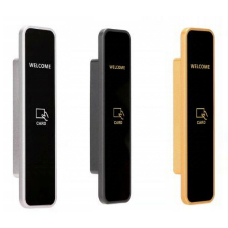 Замок електронний меблевий накладний з моторним висувним ригелем-защіпкою