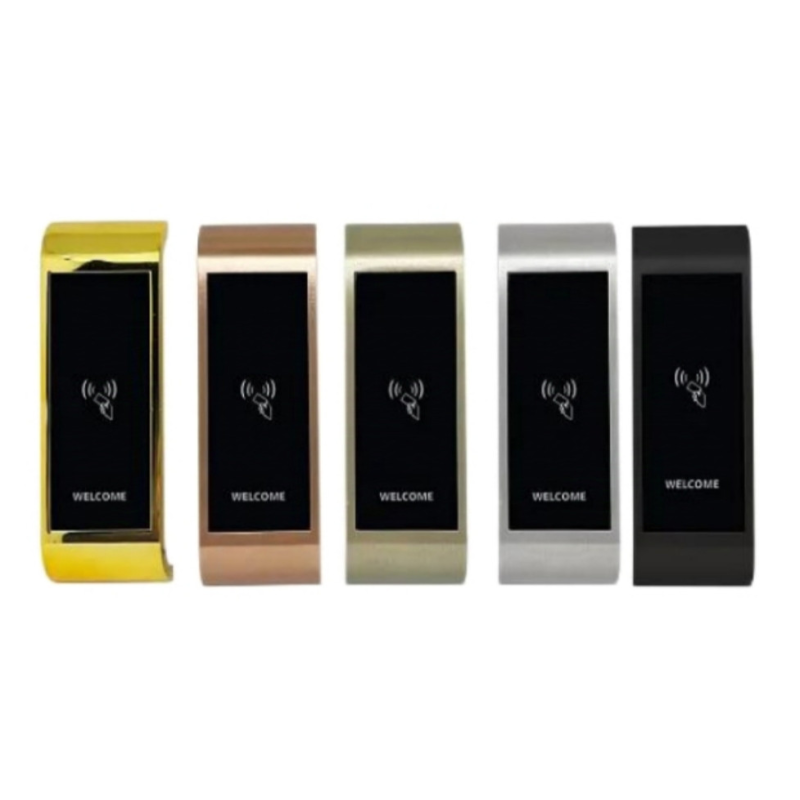 Замок електронний меблевий накладний з моторним висувним ригелем-защіпкою