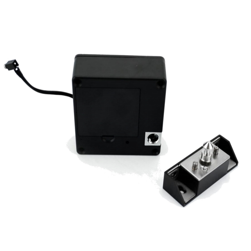 Замок електронний меблевий накладний прихованного монтажу із штоковим запорним механізмом