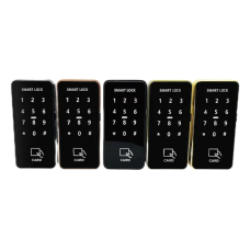 Замок електронний меблевий накладний з доступом через картку або код з моторним висувним  ригелем=защыпкою